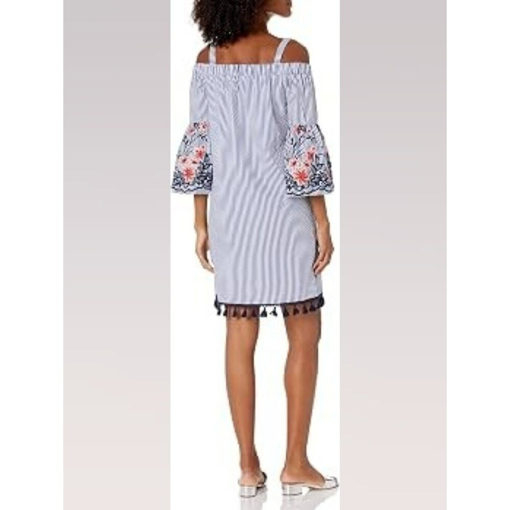 Jessica Howard Blue & White Striped Dress